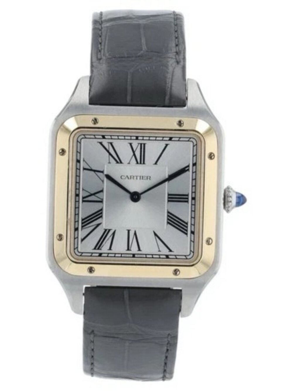Cartier Santos Dumont Gold & Steel Silver Dial Manual Wind Men's Watch W2SA0034